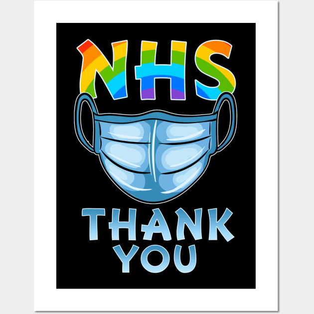 NHS SHIRT Thank You Rainbow Support Wall Art by amhghdesign